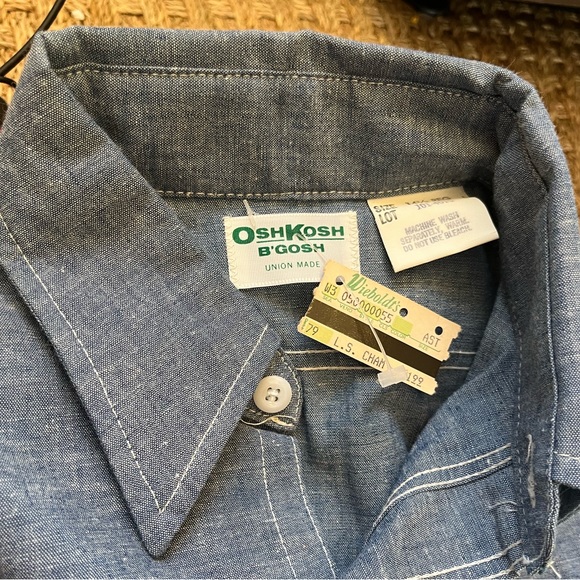 Vintage Oshkosh Chambray Men's Shirt Union Made 14 1/2 size small